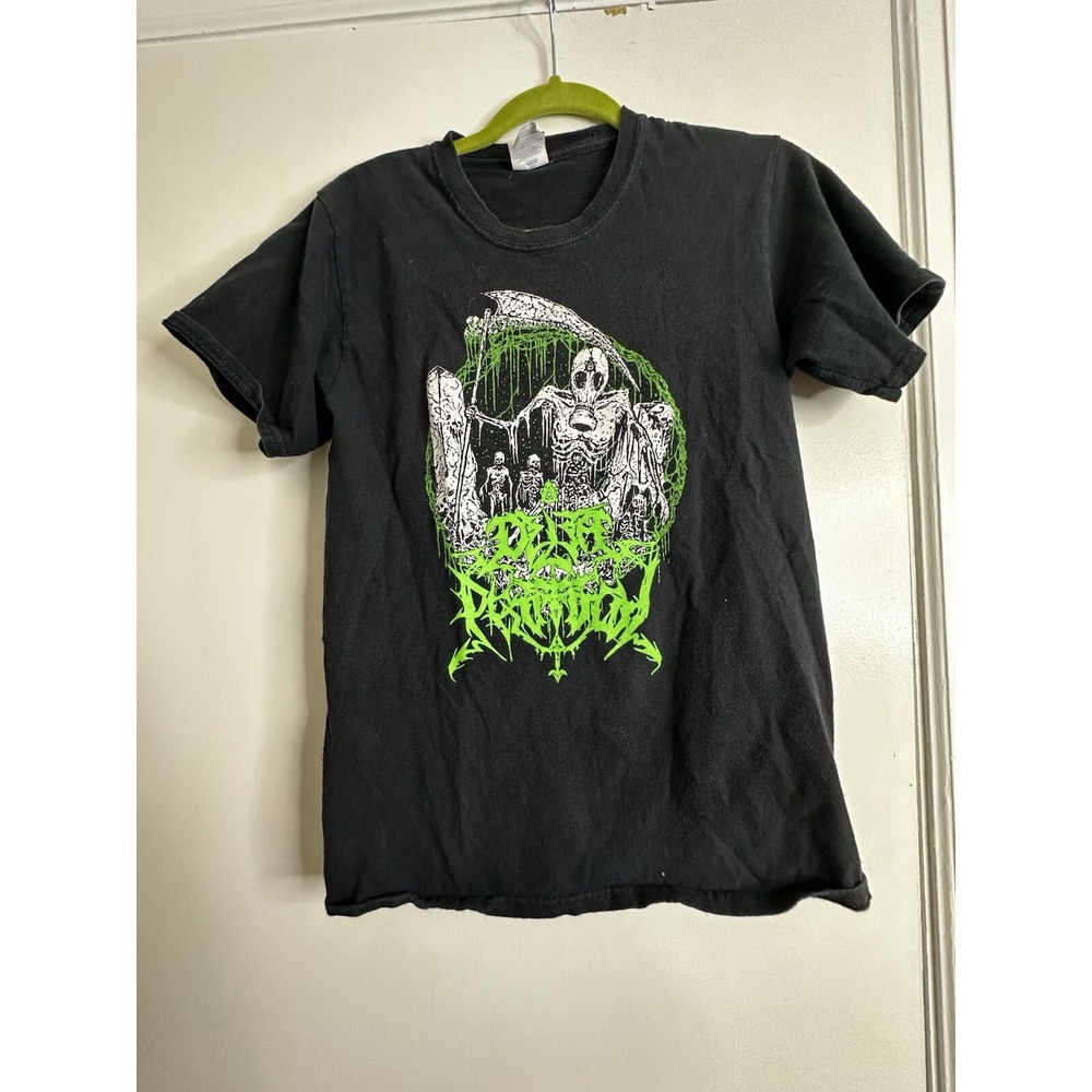 Port & Company Gothic Grim Reaper Graphic Tee Sz:S Black Skeleton Cotton